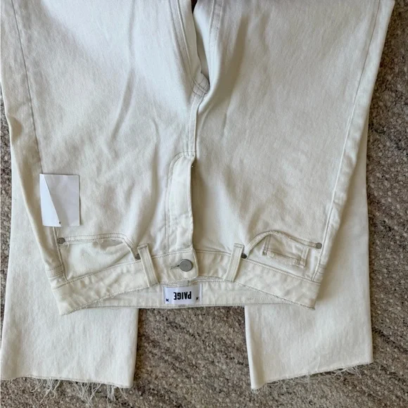 Paige Brand Women's Straight Leg Jeans in Cream - Picture 3 of 4